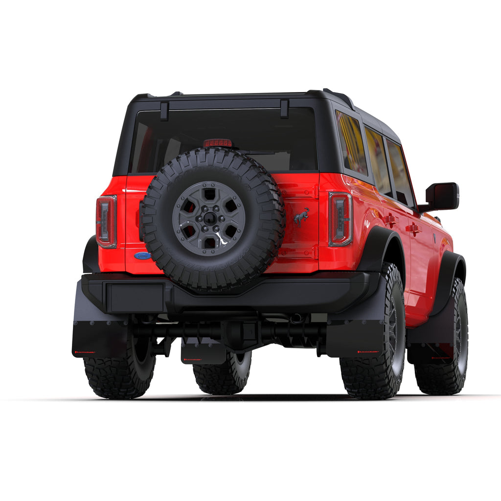 21-22 Ford Bronco (Steel Bmpr + Rr - No Rptr/Sprt) Blk Mud Flap W/Red Logo