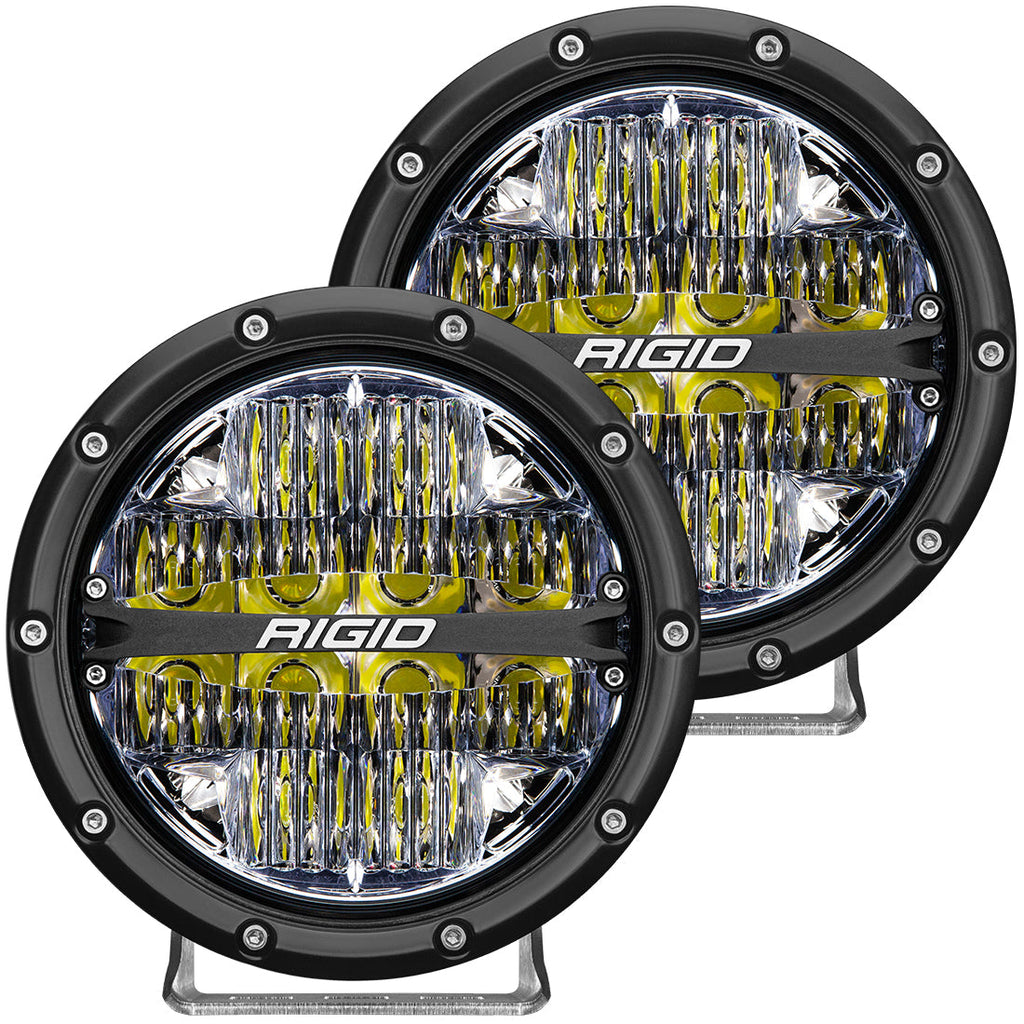 360-Series 6" Off-Road LED Light, Drive Beam, White Backlight, Pair