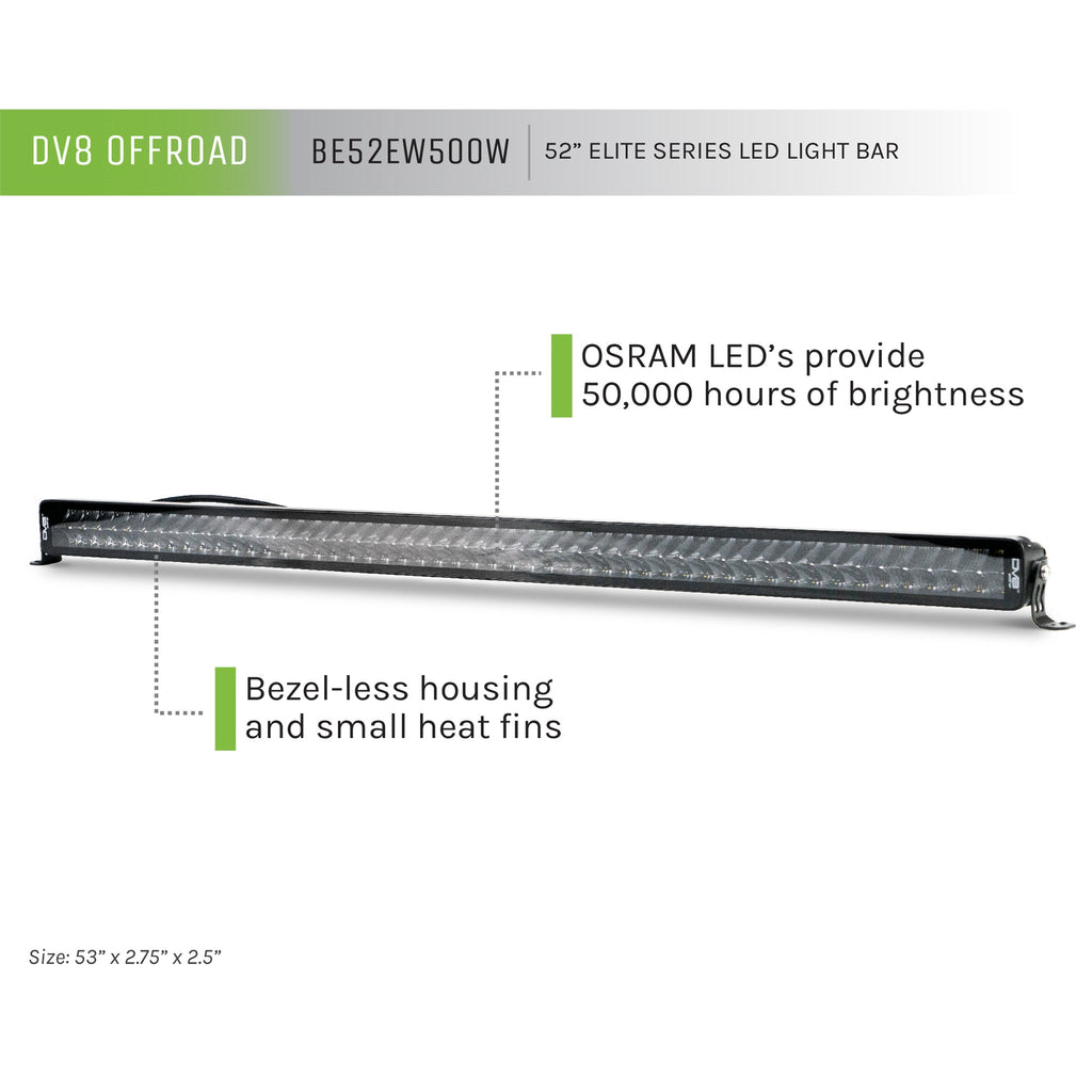 52" Elite Series Dual Row Flood/Spot LED Light Bar