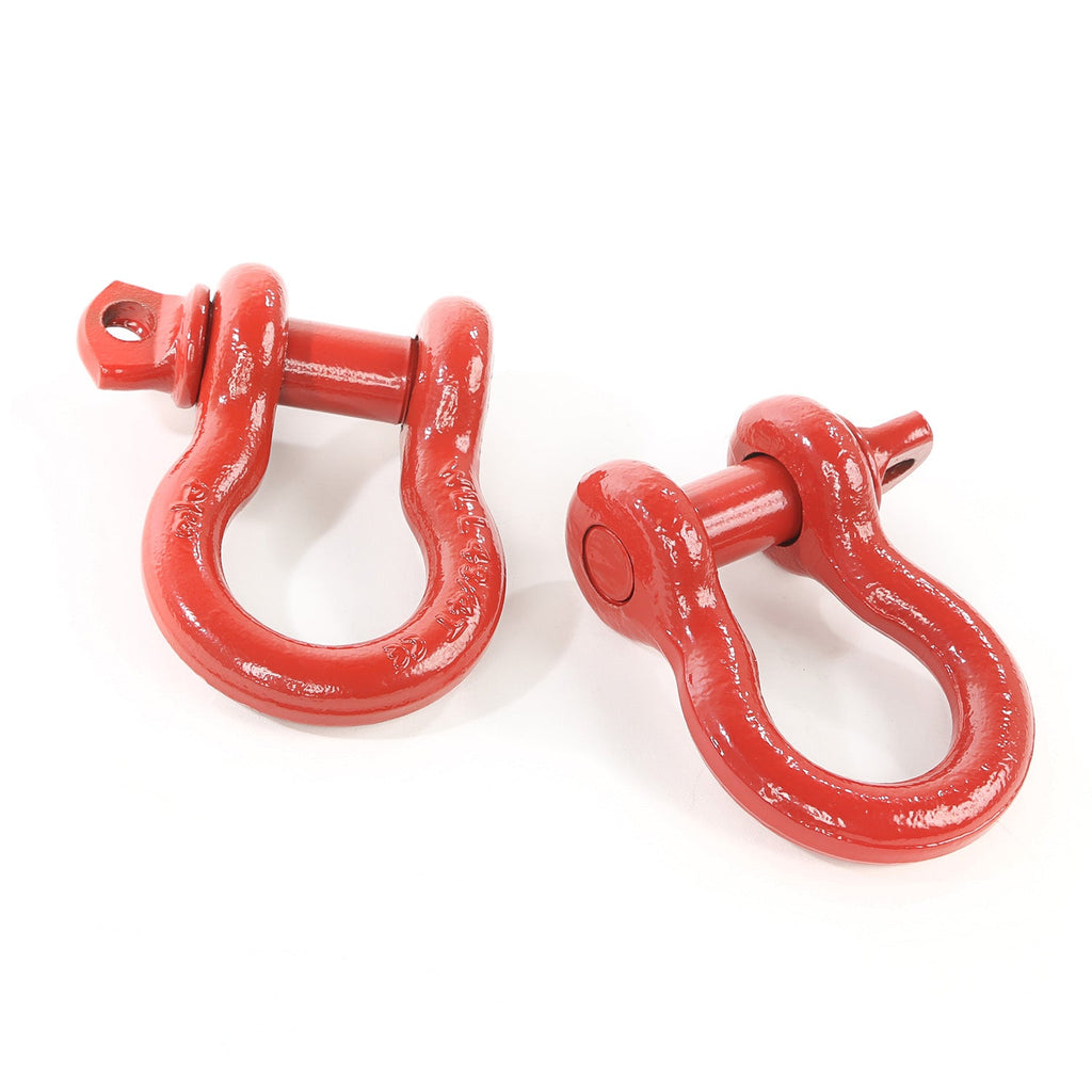 D-Ring Shackle Kit, 3/4 Inch, Red, Steel, Pair