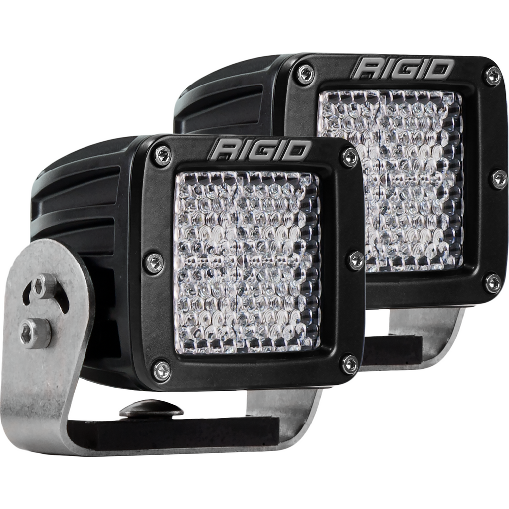 D-Series Pro LED Light, Diffused Lens, Heavy Duty, Black Housing, Pair