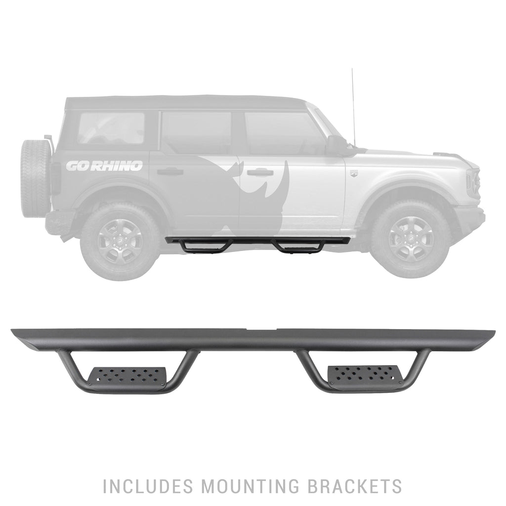 Dominator Xtreme D2 Side Steps With Rocker Panel Mounting Bracket Kit (4 Door)