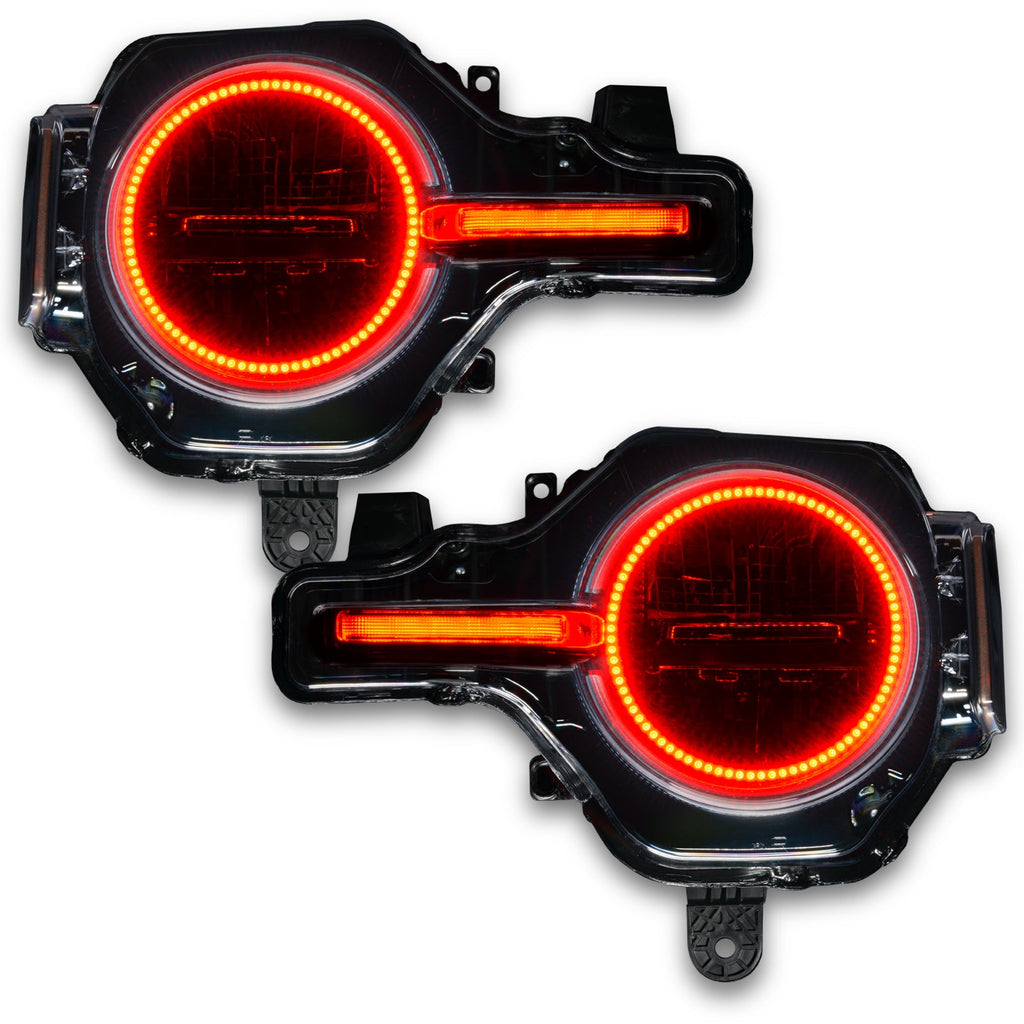 Oracle 21-22 Ford Bronco Headlight Halo Kit W/Drl Bar - Base Headlights Colorshift -W/No Controller