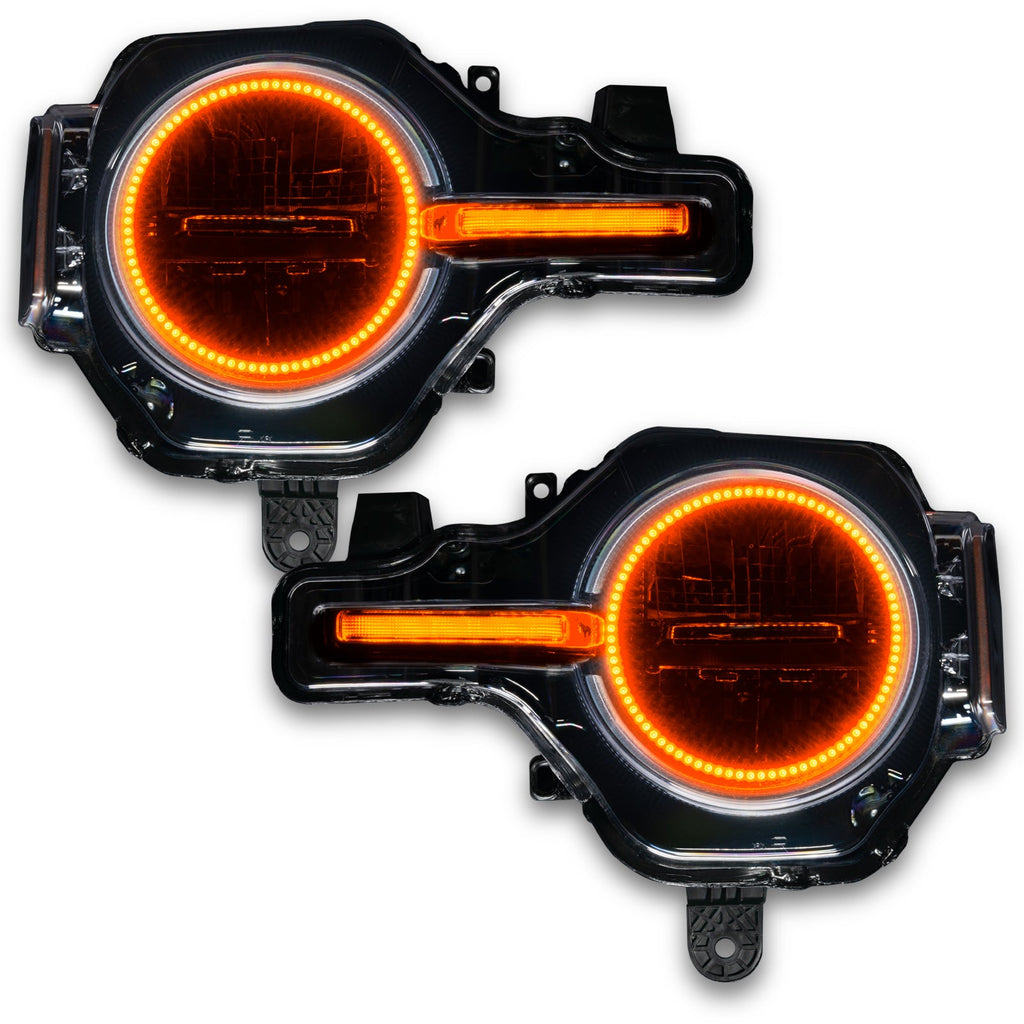 Oracle 21-22 Ford Bronco Headlight Halo Kit W/Drl Bar - Base Headlights Colorshift -W/Rf Controller