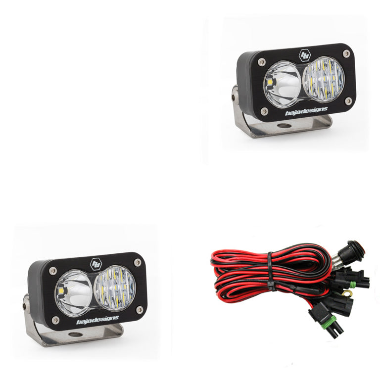 S2 Sport Black LED Auxiliary Light Pod Pair