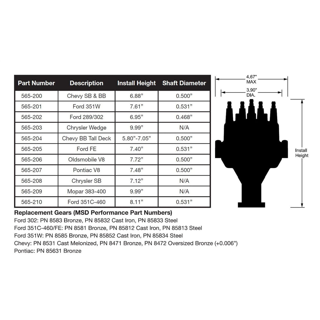 SBF 351W Distributor - Dual Sync