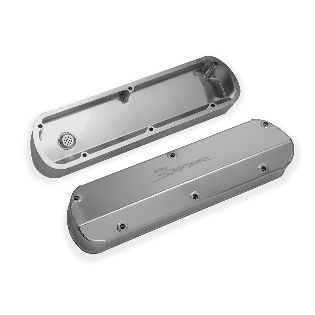 SBF Sniper Fabricated Aluminum Valve Covers - Tall with Tapered Edge - Natural Anodized