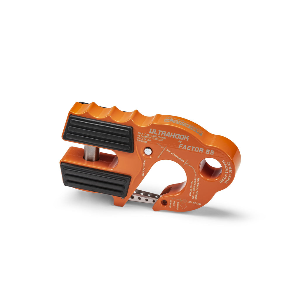 Ultrahook Winch Hook with Shackle Mount - Orange