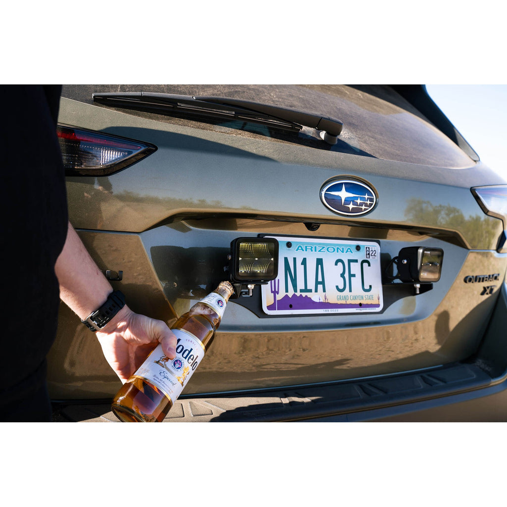 Universal License Plate Mount with Pod Light Mounts